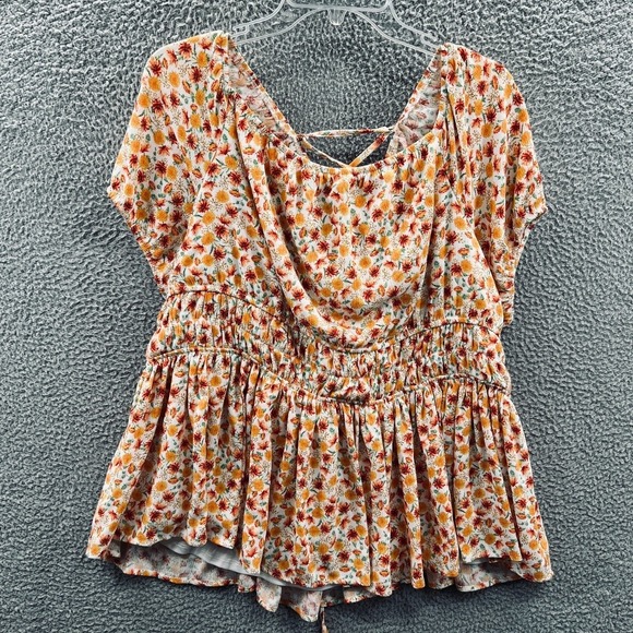 torrid Tops - Torrid Women Boho Cottage Peplum Top 3X Floral Smocked Feminine Romantic Prairie